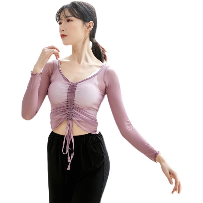极速古典舞纱衣形体衣瑜伽基训服东方舞网纱肚皮舞上衣芭蕾舞蹈练