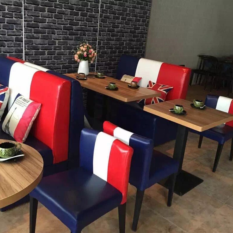 现货速发双人咖啡西餐厅火锅奶茶甜品店V酒吧卡座坐沙发餐桌椅组