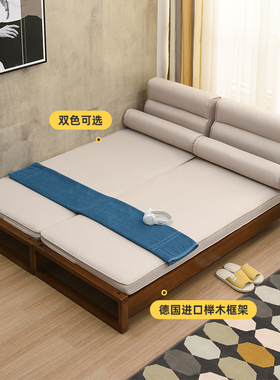 现货速发实木折叠沙发床两用小户型多功能伸缩床客厅书房单人床小