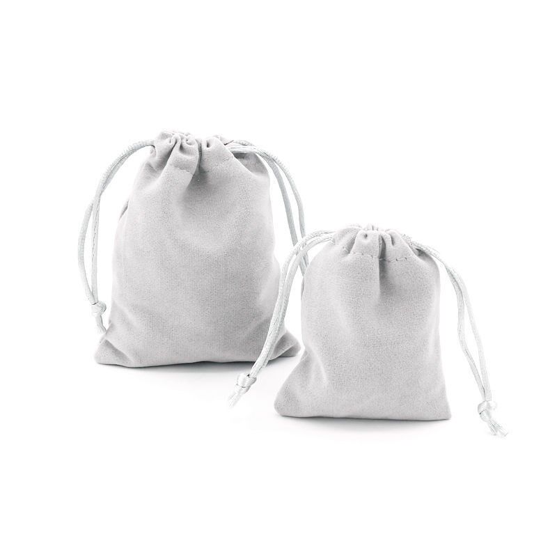 现货速发浅灰色绒布袋锦囊锦袋小布袋子首饰袋珠宝收纳袋饰品袋文
