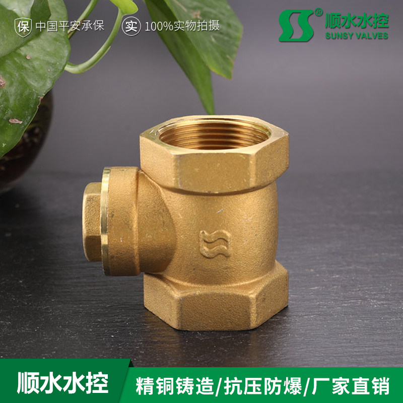 现货速发卧式黄铜水管水泵止回阀单向止水阀逆水阀4分6分1寸工厂