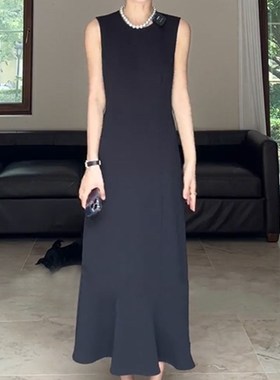 高货九九郭法式裙收腰鱼尾连衣裙夏季气质百搭内搭小黑裙子