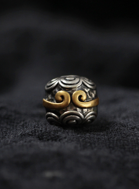 现货999足银手串diy饰品编绳小配件配饰散隔珠子纯银文玩背云手链