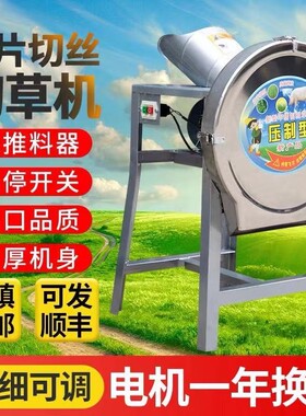 切草机猪草机青饲料切碎机刨丝切片切丁机220v家用养殖小型饲料机