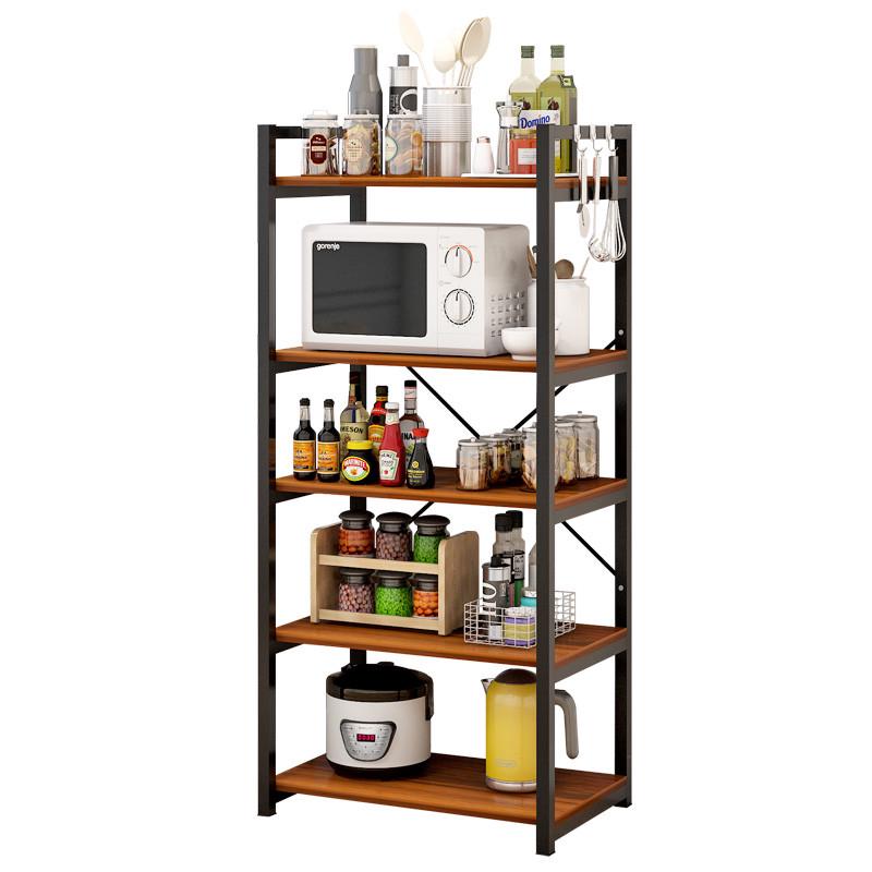 热销厨房置物架收纳架多功能家用免打孔微波炉烤箱落地多层架子储