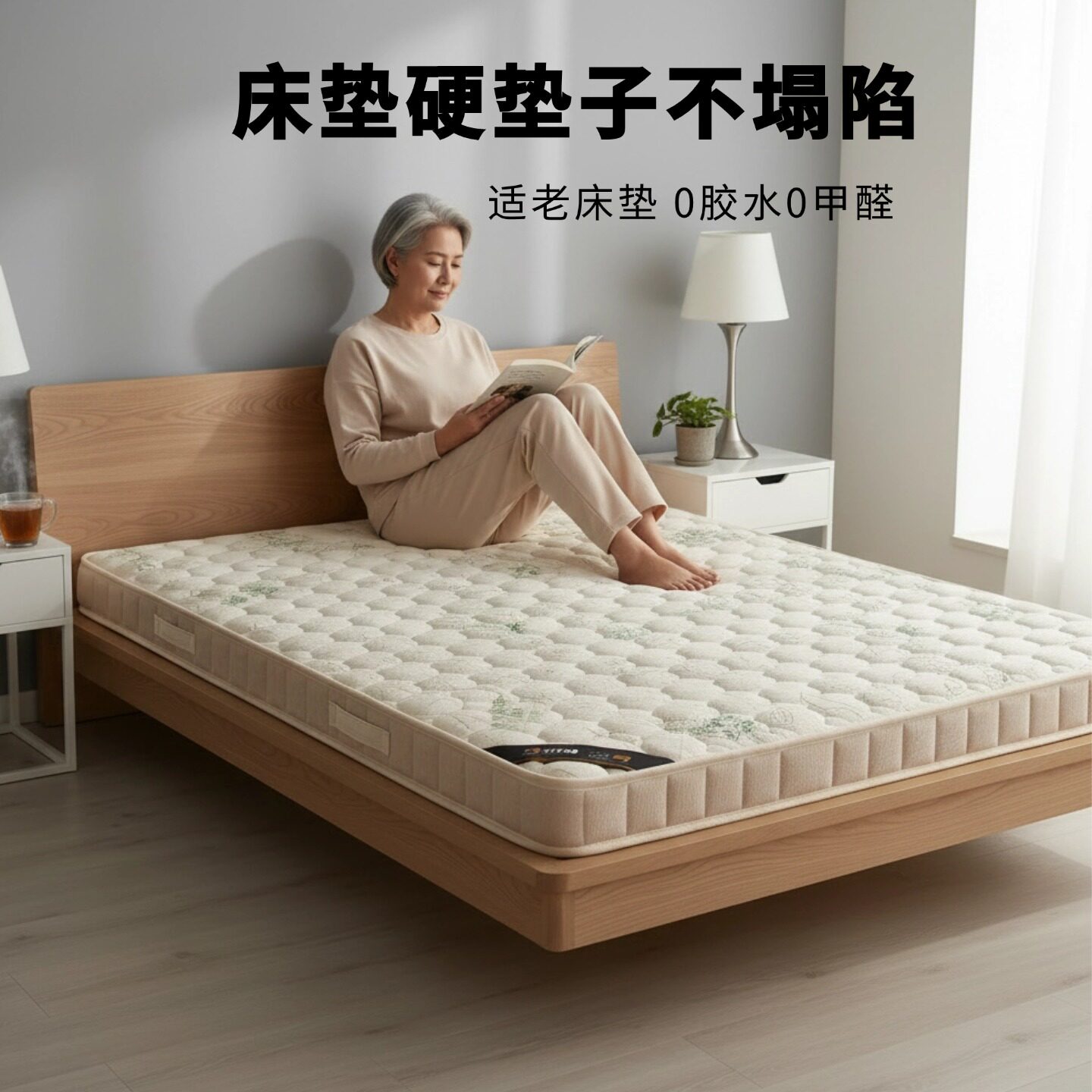 菲欧宫床垫硬垫子不塌陷适老黄麻护腰护脊老人榻榻米定制0胶0甲醛
