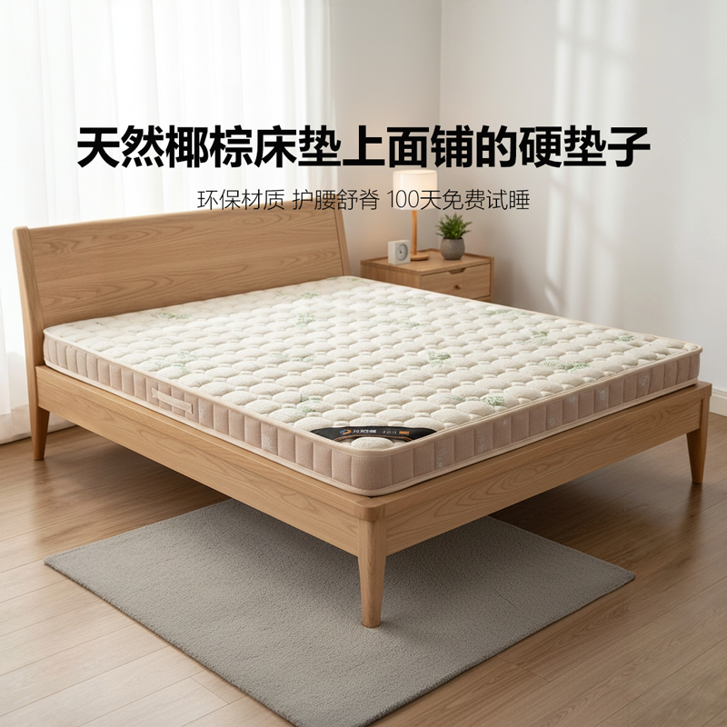 菲欧宫床垫上面铺的硬垫子椰棕老人护腰护脊儿童黄麻榻榻米0胶水
