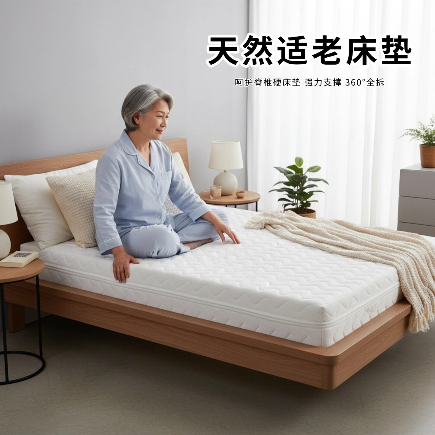 菲欧宫天然床垫适老椰棕黄麻S型儿童护腰偏硬全拆榻榻米0胶水甲醛