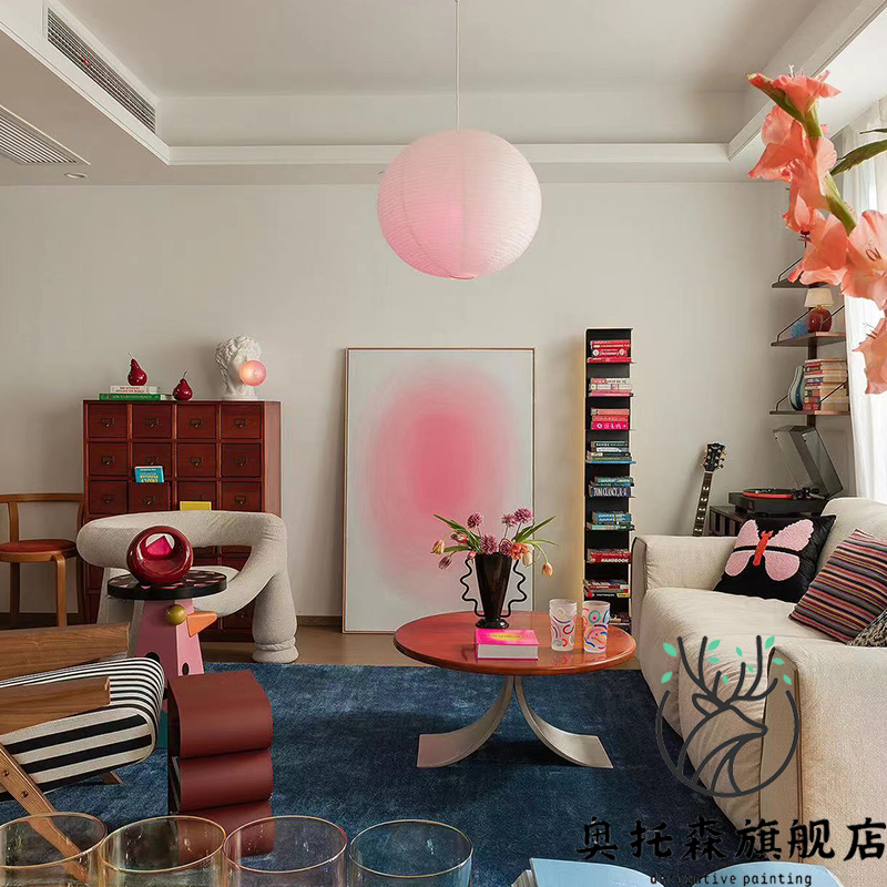 多巴胺系列治愈系玄关卧室装饰画画小众艺术多彩客厅挂画画儿童房