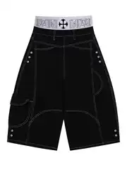 Paiki2025Ss'Class' Boxing Shorts Retro Deconstructed Visible Stitching Multi-Pocket Workwear Loose Pants for Men