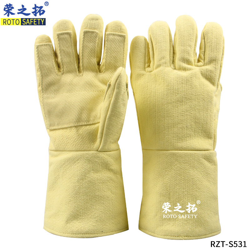 荣之拓工业500度芳纶耐高温手套 防烫隔热阻燃冶炼模具炒茶用S531