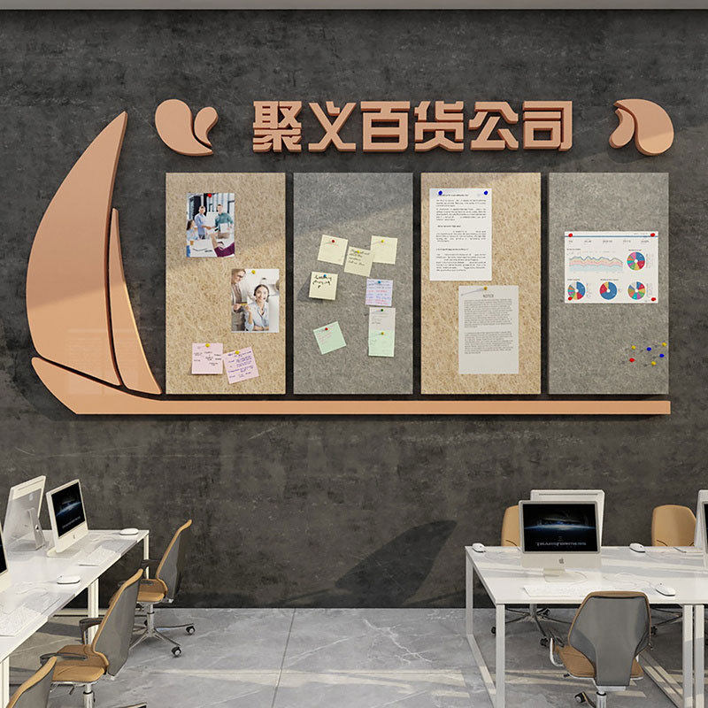 毛毡墙贴员工风采展示照片创意团队公告栏板企业公司文化荣誉形象
