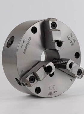 台湾千岛手动卡盘CHANDOX强力三爪夹头SK 4 5 6 7 8 9 10 12 16寸