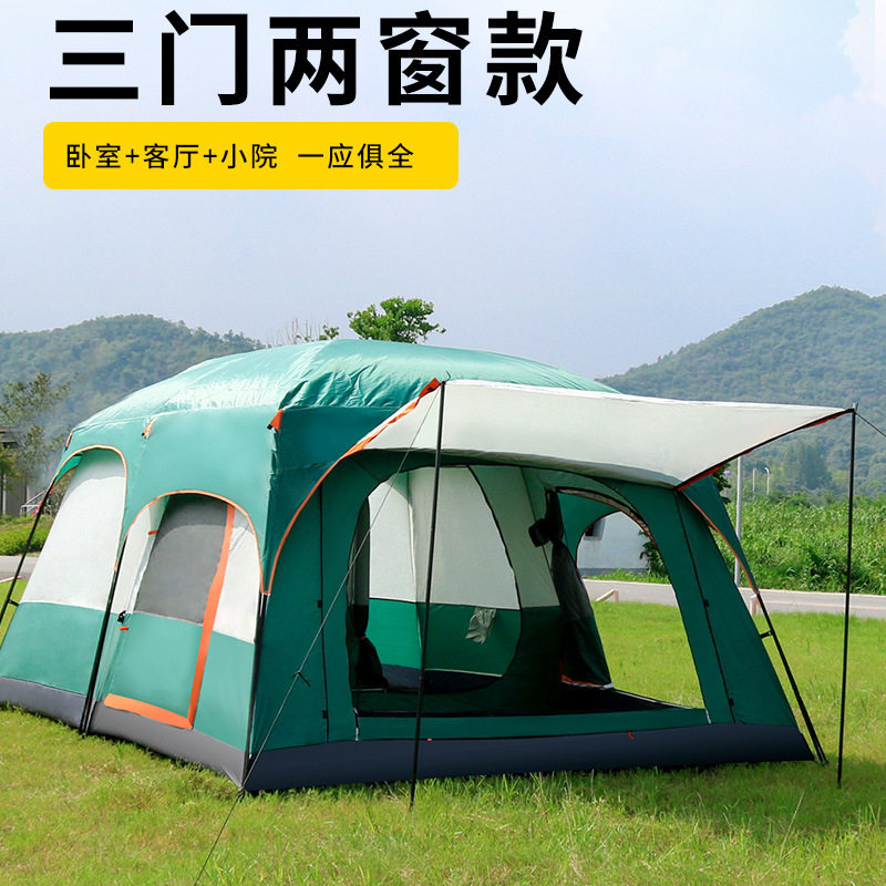 户外旅游两房一厅大帐篷野营6-8人8-12人二室一厅露营帐篷大空间