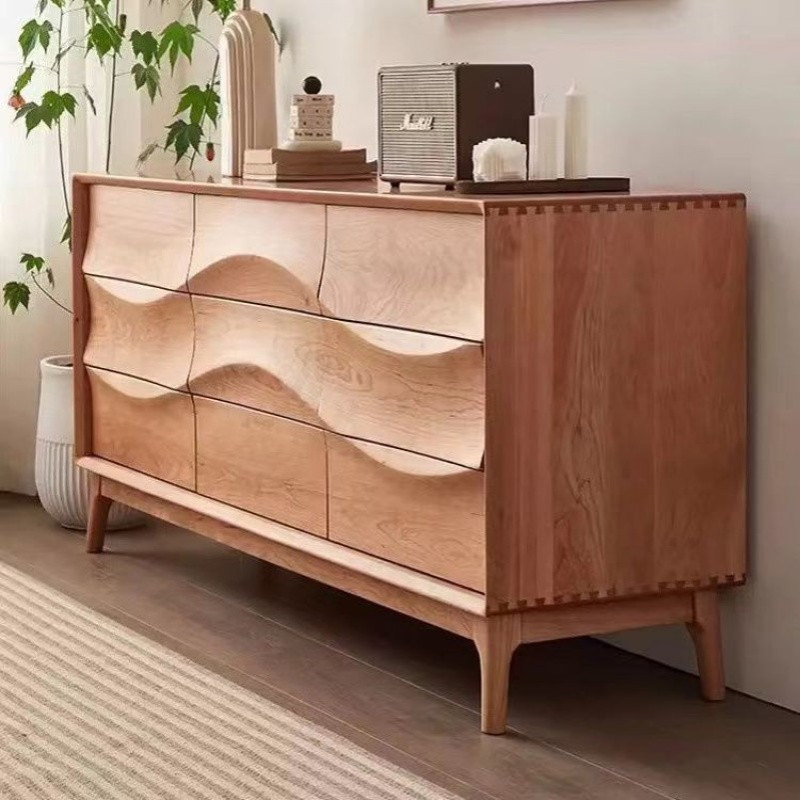 fLE北欧实木九斗柜卧室储物柜客厅收纳柜日式置物柜设计师立柜