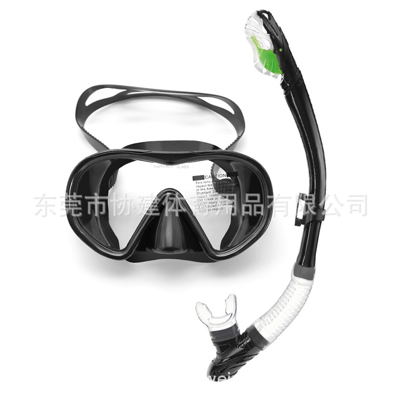 M1680+S268大框潜水镜呼吸管套装男女款防水防雾硅胶面镜浮潜水面