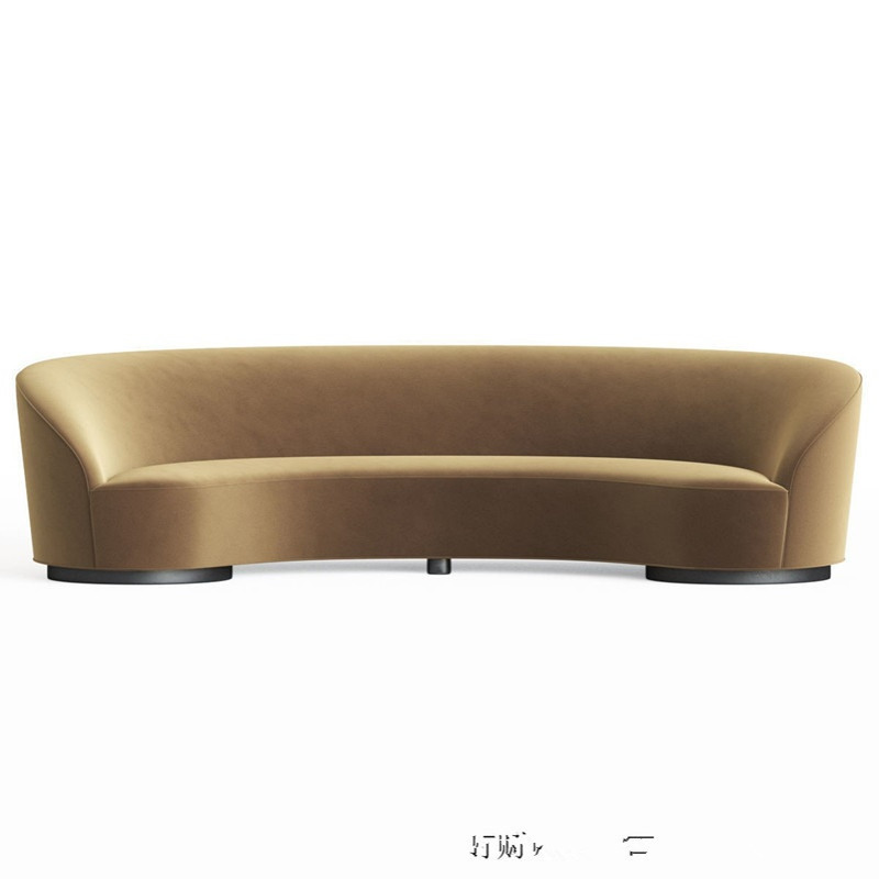 北欧轻奢现代弧形多人位服装店商务酒店写字楼公司前台影楼沙发