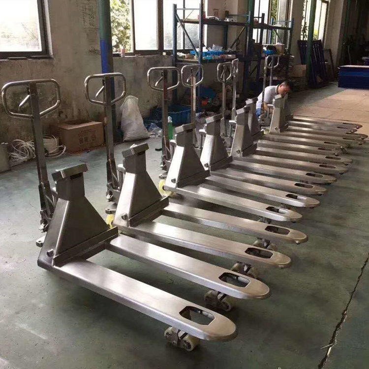 骑川系列叉车秤 加厚款304地牛秤 1-3T化工厂称重托盘秤