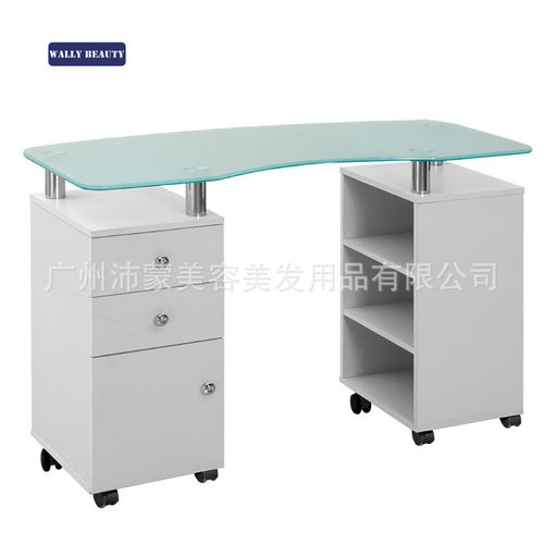 出口简约时尚修护甲桌子带手枕可加风机钢化玻璃桌面美容美发台子