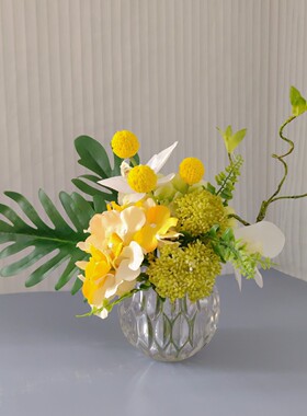 茶几商务洽谈桌花摆件小花束清新自然仿真花批发餐桌M309