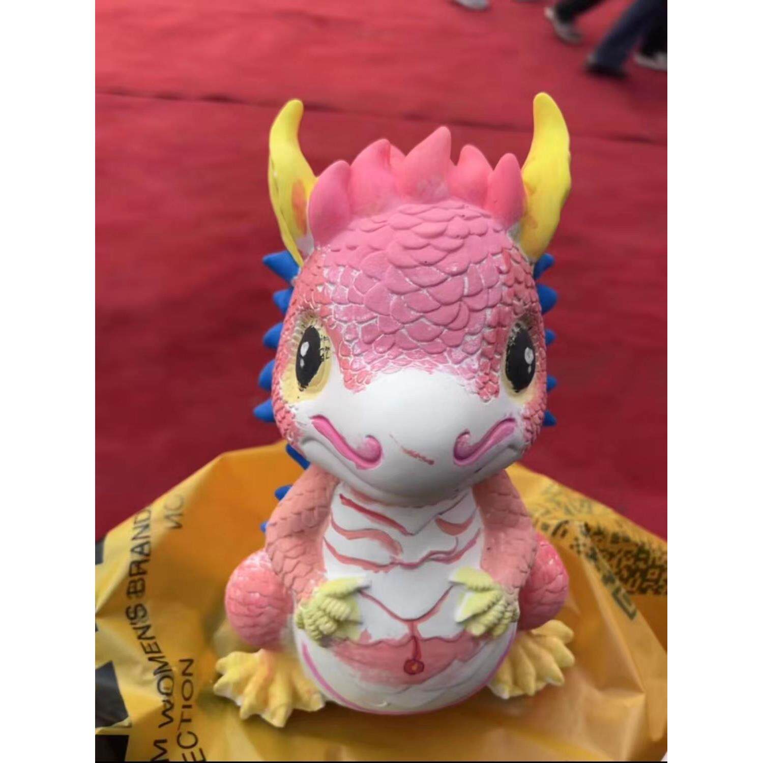 龙年搪胶白胚小龙涂色小号颜料龙形涂鸦龙宝宝大号龙非石膏娃娃