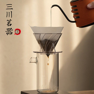 泡泡嘴玻璃手冲滴漏咖啡壶家用咖啡分享壶自制美式咖啡过滤杯套装