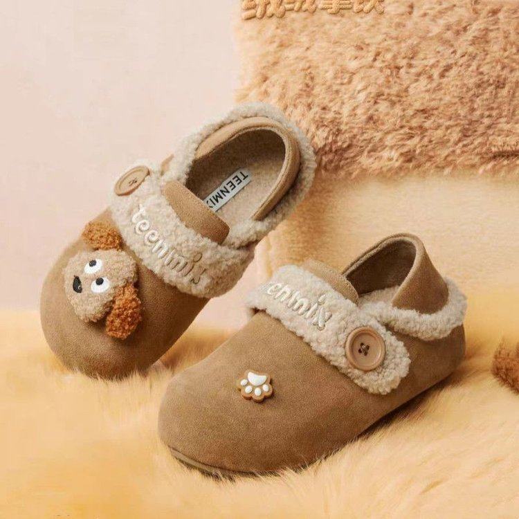 甜美卡通毛毛棉鞋女2025冬季新款加绒保暖深口平底防滑两穿一脚蹬,女鞋,深口单鞋,淘宝优惠券,粉丝福利购,淘宝优惠卷