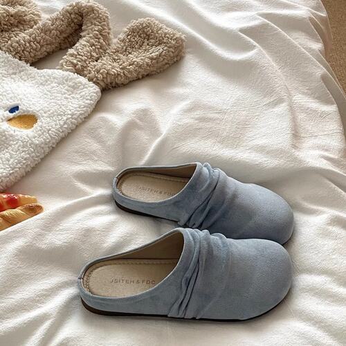 2026新款春夏季百搭勃肯鞋复古软面软底女款外穿休闲鞋包头半拖鞋