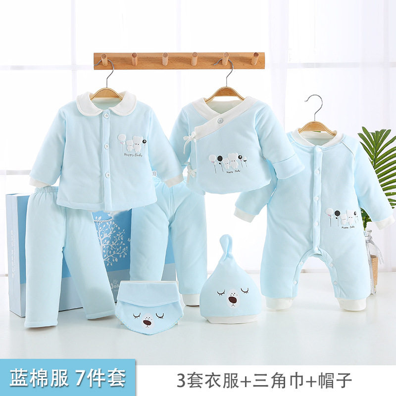 秋冬新生儿加厚棉衣婴儿纯棉棉服礼盒宝宝衣服催生包保暖满月