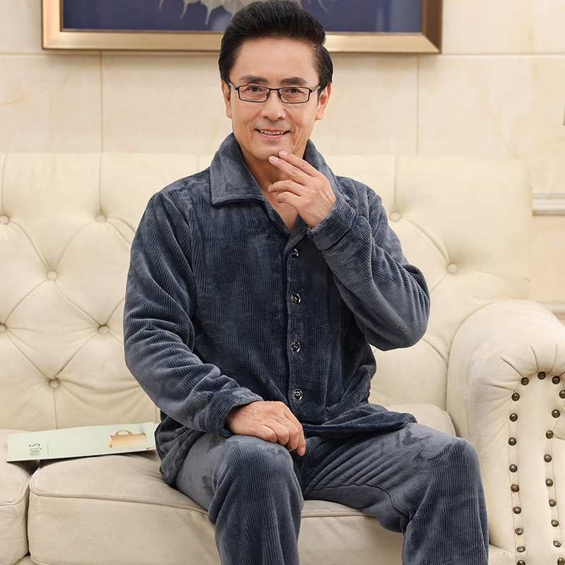 珊瑚绒睡衣男士秋冬款冬季保暖