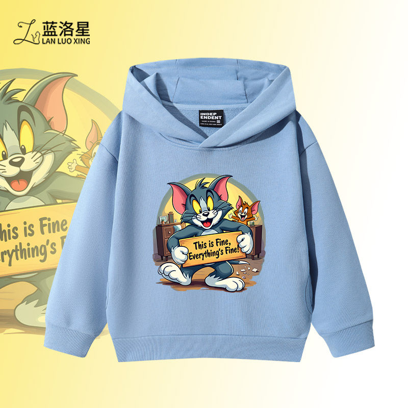 猫和老鼠卡通童装男女童秋装新款外套帅气男孩春秋款薄款儿童卫衣