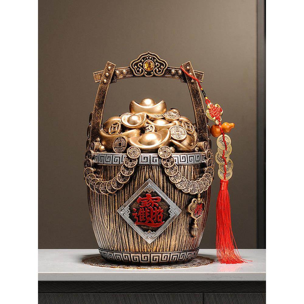 一桶金饰招财，风水聚宝盆，客厅，入口，酒柜，家居装饰，新中国,家居饰品,桌面摆件,淘宝优惠券,粉丝福利购,淘宝优惠卷