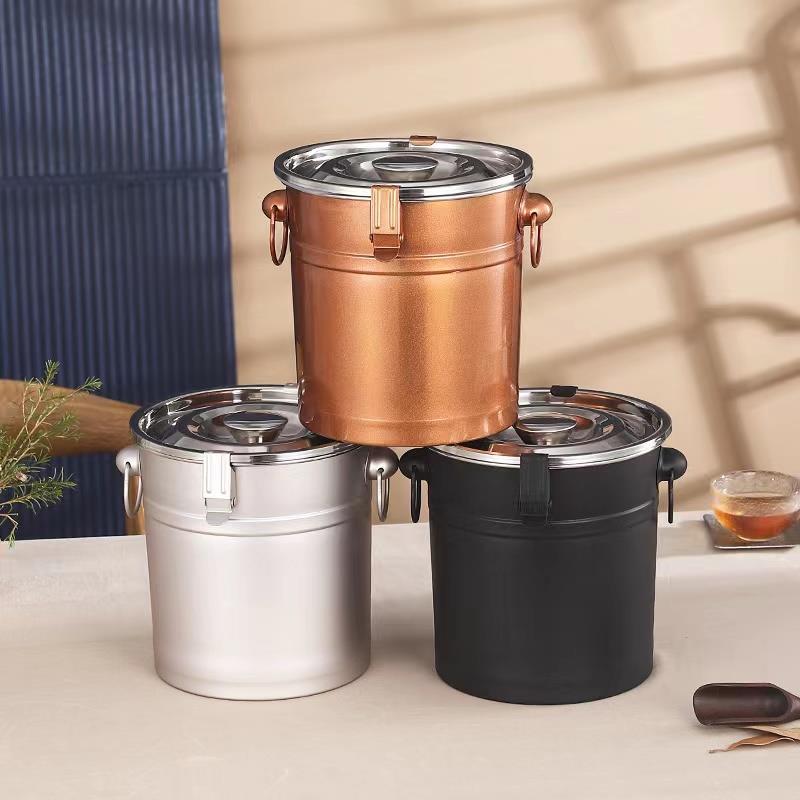 高档不锈钢茶叶桶密封包装茶盒罐放茶叶的茶罐收纳盒空盒存茶叶罐