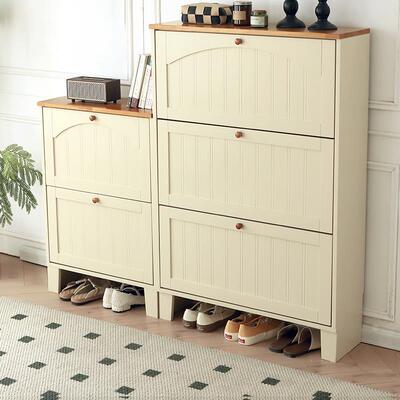 翻斗式鞋柜实木家用省空间入户超薄客厅简约现代大容量门口门厅柜