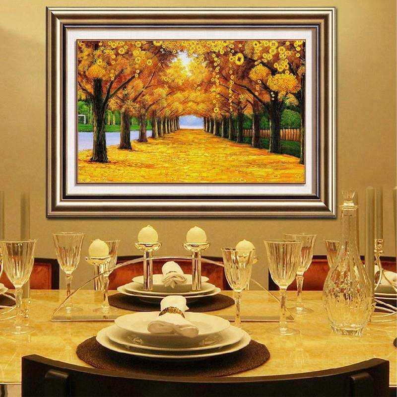 黄金满地钻石画新款满钻客厅现代简约招财画摇钱树粘钻贴钻十字绣,居家布艺,钻石绣,淘宝优惠券,粉丝福利购,淘宝优惠卷
