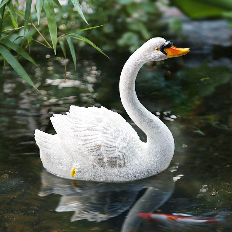 公园花园户外小装饰摆件水喷泉流水景观天鹅鱼池水池品浮假山造景