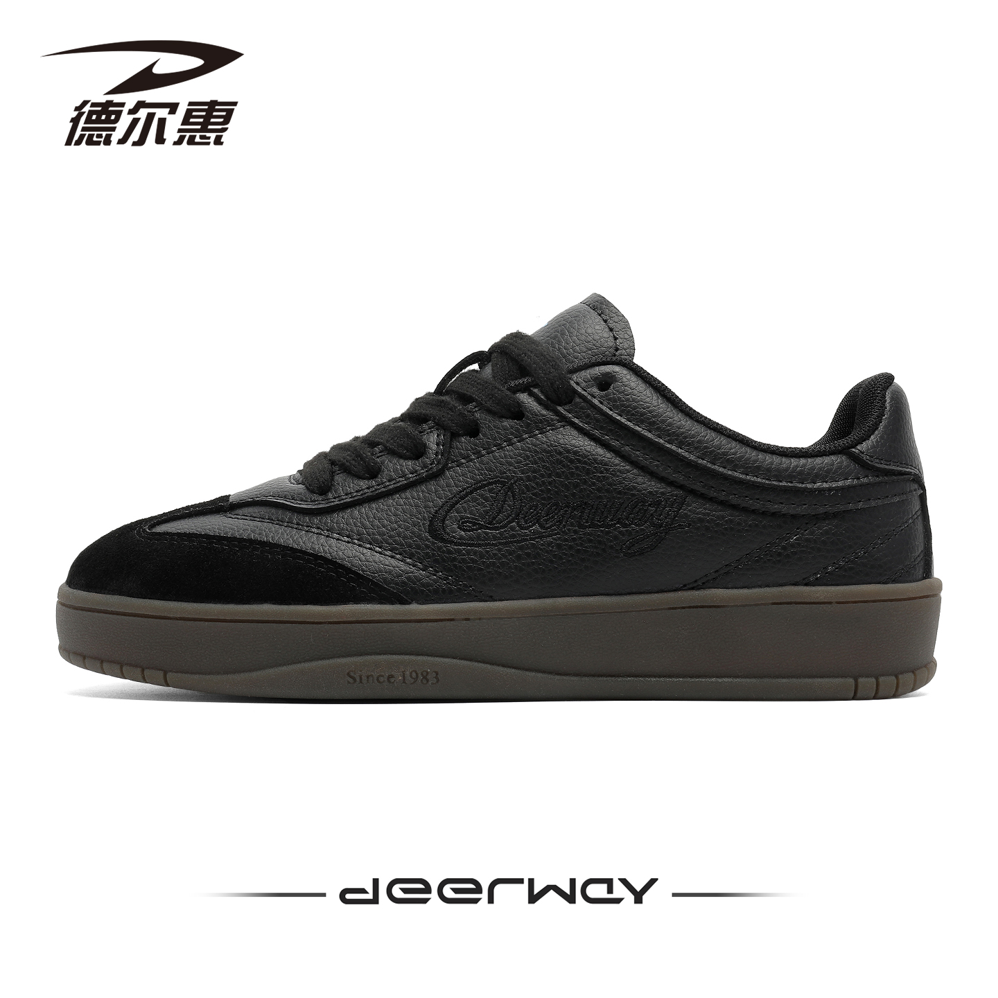 德尔惠黑色德训鞋2025冬季新款