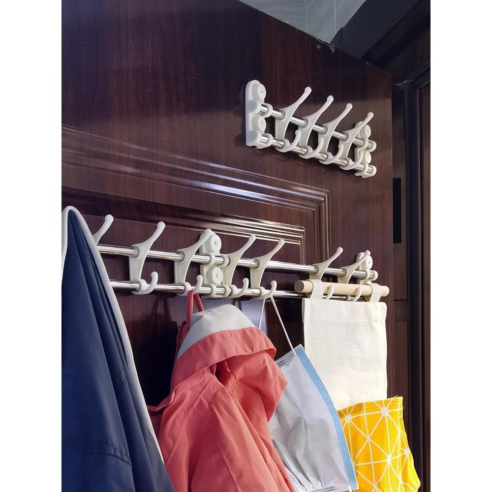 .门上置物架免打孔衣架挂钩钥匙雨伞磁力加强白色塑料吸盘粘胶挂