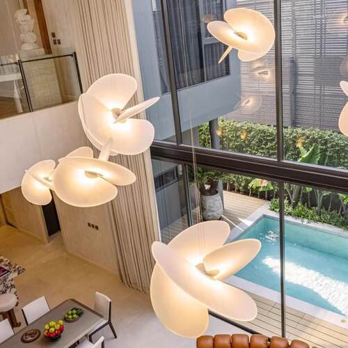 意大利Luceplan旋转楼梯灯别墅loft复式楼中空客厅吧台餐厅弹力布