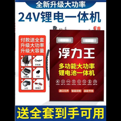 新12v锂电池一体机逆变输出24v锂电大功率全套逆变升压多功能整套