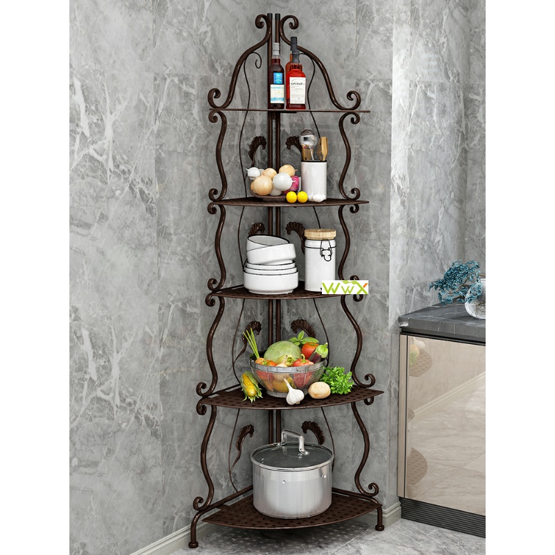 速发Iron Kitchen Organizer Multi-use Antirust Bathroom Rack