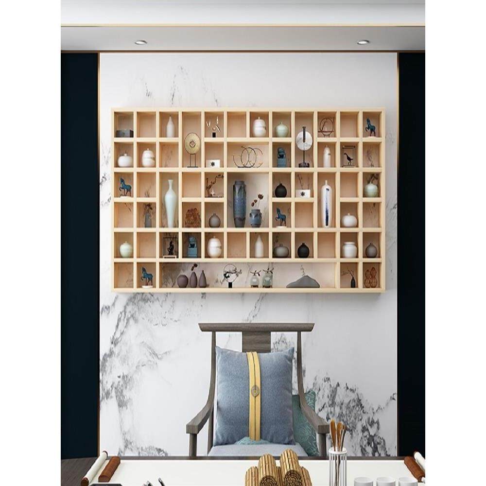 定制实木格子架收纳柜松木墙上置物架茶壶展示架创意多宝阁茶叶架,住宅家具,多宝格/博古架,淘宝优惠券,粉丝福利购,淘宝优惠卷