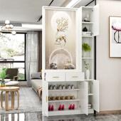 屏风隔断客厅2023新款 简约现代玄关柜正对大门实木置物架边柜酒柜