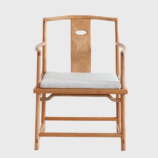 新中式茶椅子北榆木实木明式实木中式禅意原木色茶室椅客人椅现代