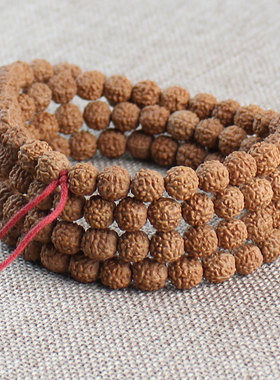 极速精选优质印尼小金刚菩提子五A瓣满肉纹108颗手链红皮散珠佛珠