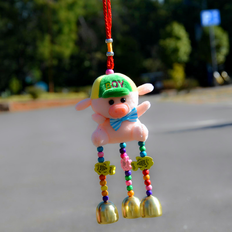 极速毛绒玩偶风铃l卡通动物新年饰品可爱猪挂件年会小礼品创意礼