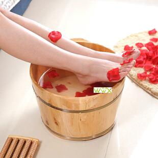 极速Foot Barrel Foot Bath Tub Solid Wood Basin FoTot Wash Ba