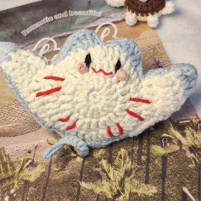 极速Manta魔鬼鱼挂件手工编织diy钩针材料O包毛线钩织手作玩偶小