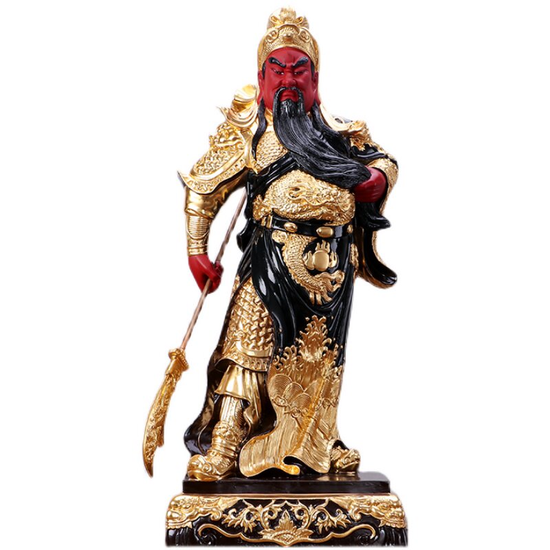 新品关公摆件 客厅供奉招财关二爷铜贴金武财神关羽X雕像关公神像