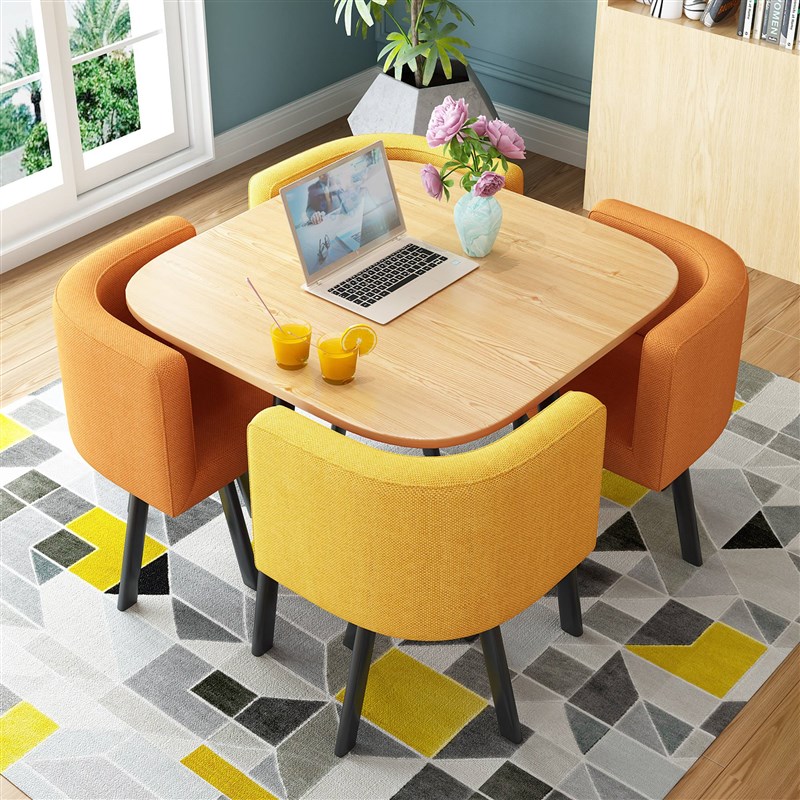 极速家用型升级版小户型餐桌简约4人正方形小方R桌会客区接待桌椅
